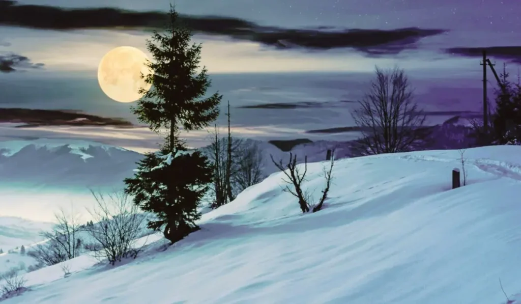 la luna piena della neve