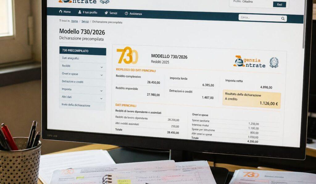 Reddito-730 precompilato 2026 disponibile