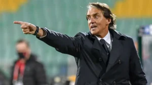 Mancini esulta dopo la vittoria all’Euro 2020 con gli Azzurri