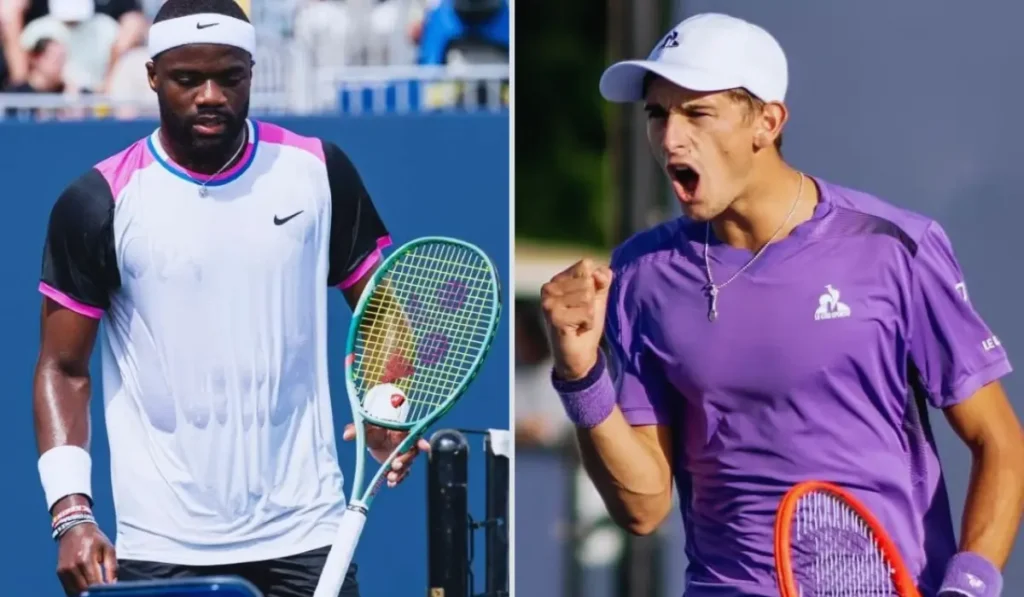 Colpo in campo-Arnaldi durante il quinto set contro Tiafoe