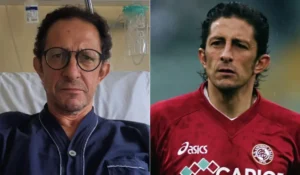 Igor Protti in azione con la maglia del Livorno, immagine storica del bomber