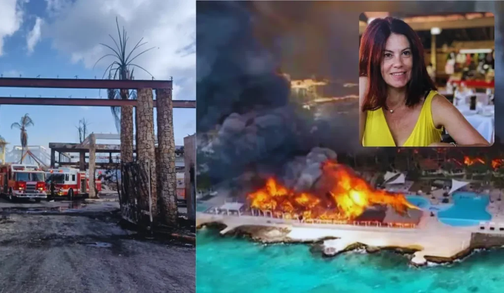 Turisti evacuati sulla spiaggia durante l’incendio a Santo Domingo