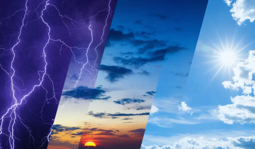 Bollino rosso meteo termometro e sole cocente