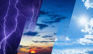 Bollino rosso meteo termometro e sole cocente