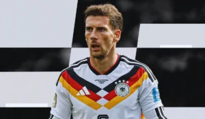 Leon Goretzka esulta dopo un gol con la nazionale tedesca
