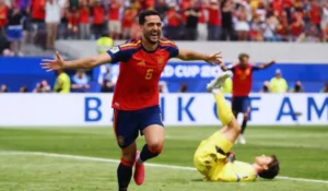 Festeggiamenti Spagna dopo vittoria Belgio