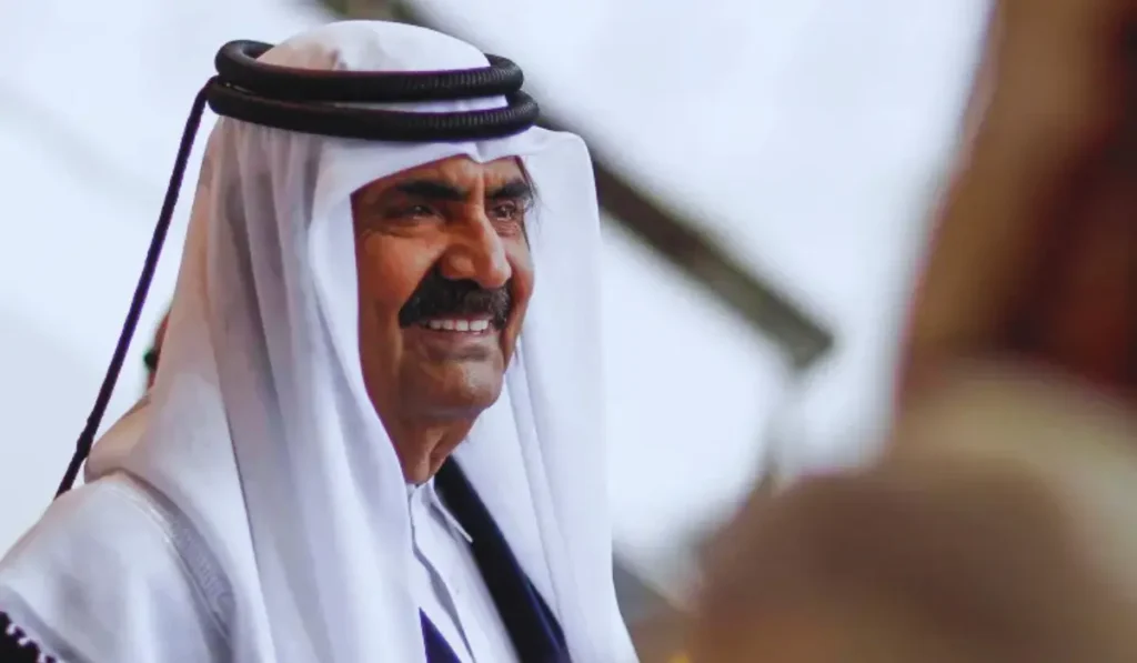 Hamad bin Khalifa Al Thani con la famiglia reale qatarina