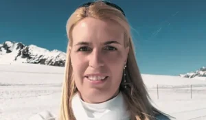 Alessandra Arrigoni, ex azzurra del biathlon, durante la sua carriera sportiva.