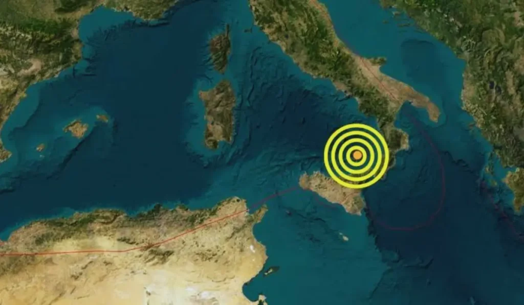 Terremoto Sicilia, mappa sismica dell'epicentro al largo delle Isole Eolie