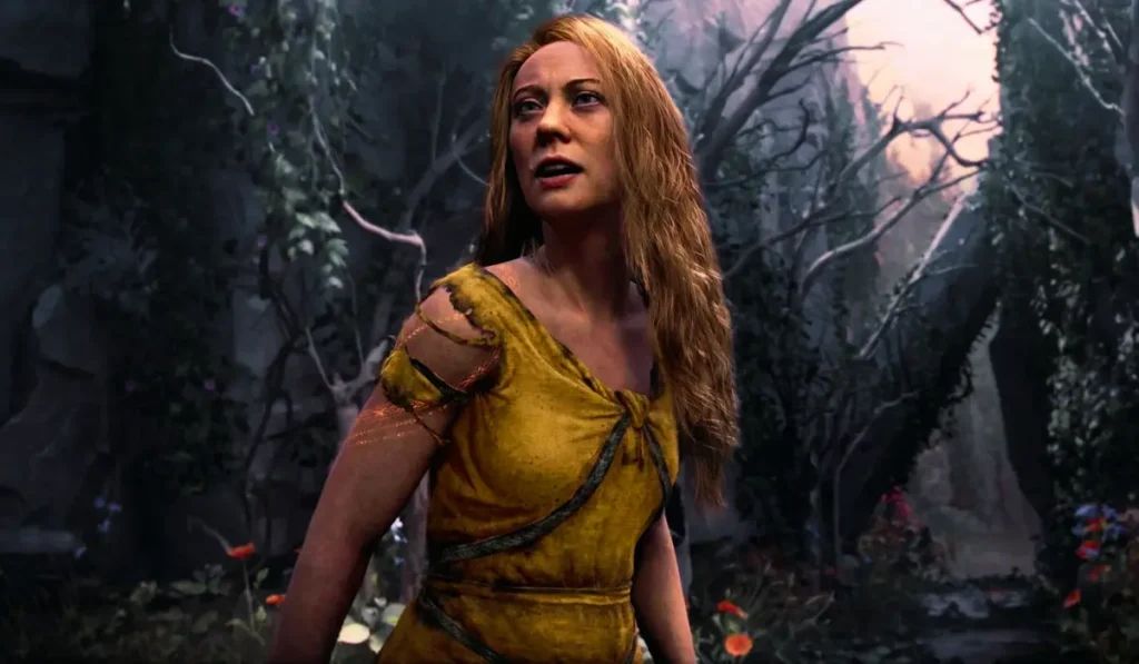 Deborah Ann Woll nei panni di God of War Laufey durante il panel SDCC